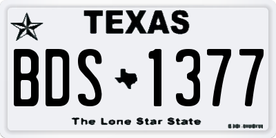 TX license plate BDS1377