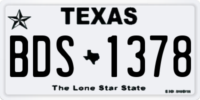 TX license plate BDS1378