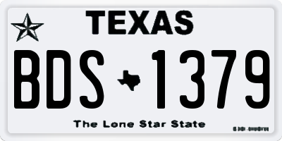 TX license plate BDS1379