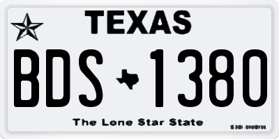TX license plate BDS1380