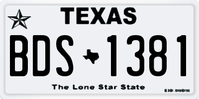 TX license plate BDS1381