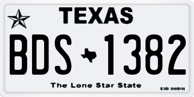 TX license plate BDS1382