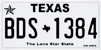 TX license plate BDS1384