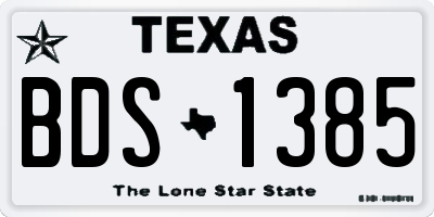 TX license plate BDS1385
