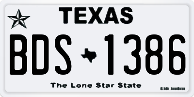 TX license plate BDS1386