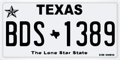 TX license plate BDS1389