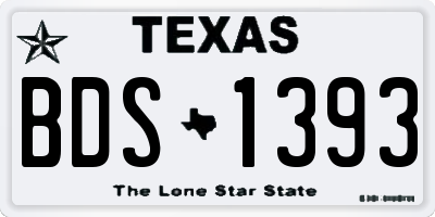 TX license plate BDS1393