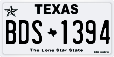 TX license plate BDS1394
