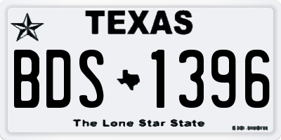 TX license plate BDS1396