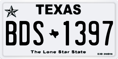TX license plate BDS1397