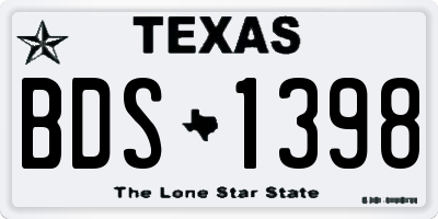 TX license plate BDS1398