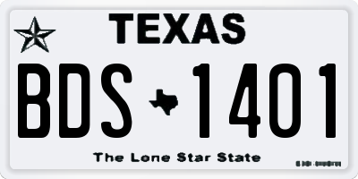 TX license plate BDS1401