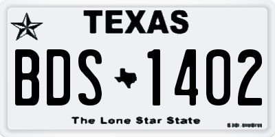 TX license plate BDS1402