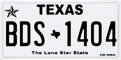 TX license plate BDS1404