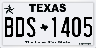 TX license plate BDS1405