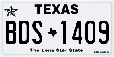 TX license plate BDS1409