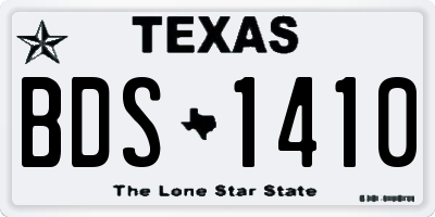 TX license plate BDS1410