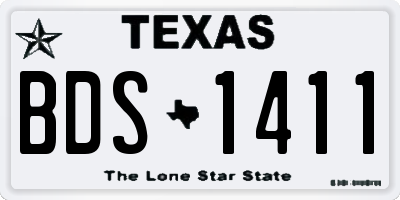 TX license plate BDS1411
