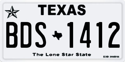 TX license plate BDS1412