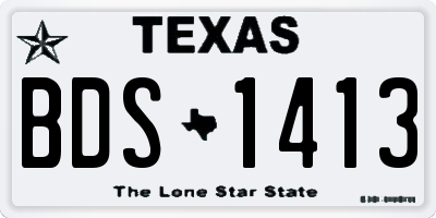 TX license plate BDS1413
