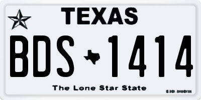 TX license plate BDS1414