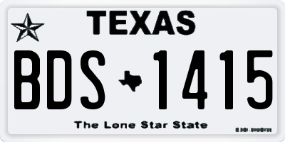 TX license plate BDS1415