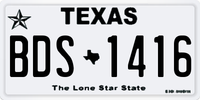 TX license plate BDS1416