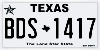 TX license plate BDS1417