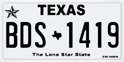TX license plate BDS1419