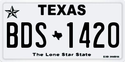 TX license plate BDS1420