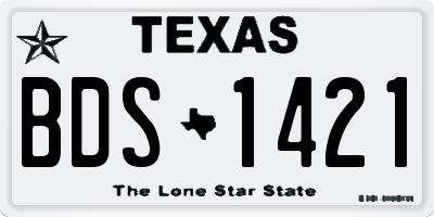 TX license plate BDS1421