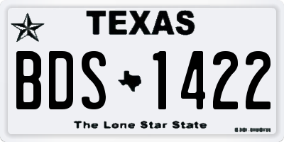 TX license plate BDS1422