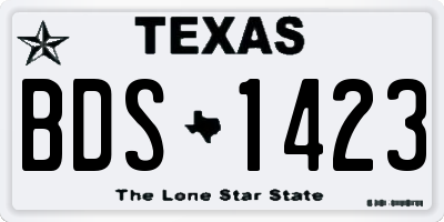 TX license plate BDS1423
