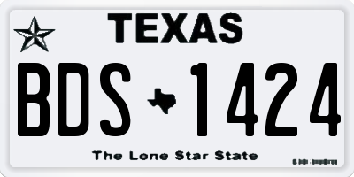 TX license plate BDS1424