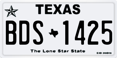 TX license plate BDS1425