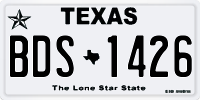 TX license plate BDS1426