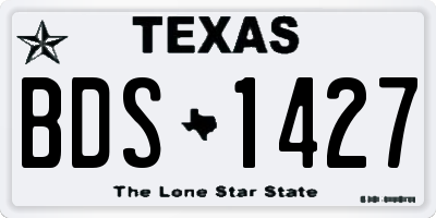 TX license plate BDS1427