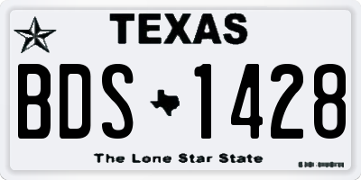 TX license plate BDS1428