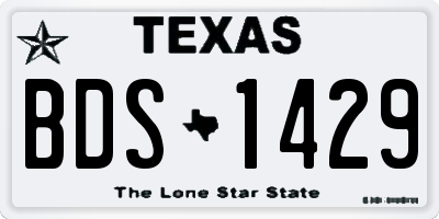 TX license plate BDS1429