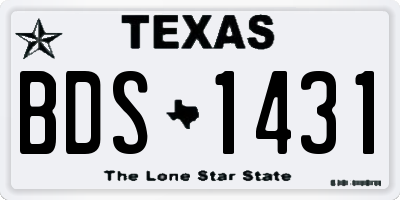 TX license plate BDS1431