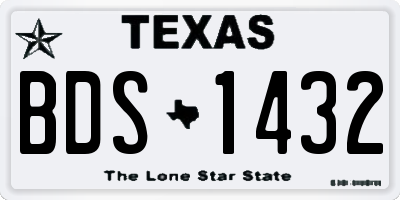TX license plate BDS1432