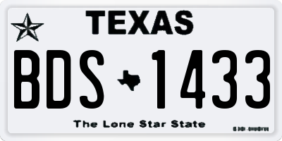 TX license plate BDS1433