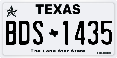TX license plate BDS1435