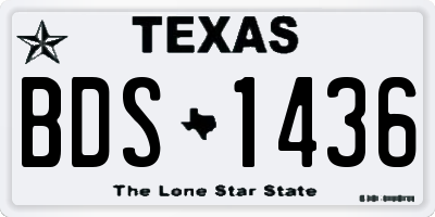 TX license plate BDS1436