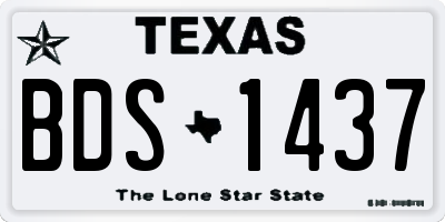 TX license plate BDS1437
