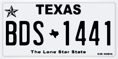 TX license plate BDS1441