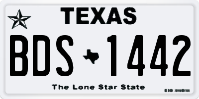 TX license plate BDS1442