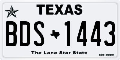 TX license plate BDS1443