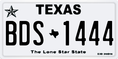 TX license plate BDS1444
