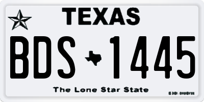 TX license plate BDS1445